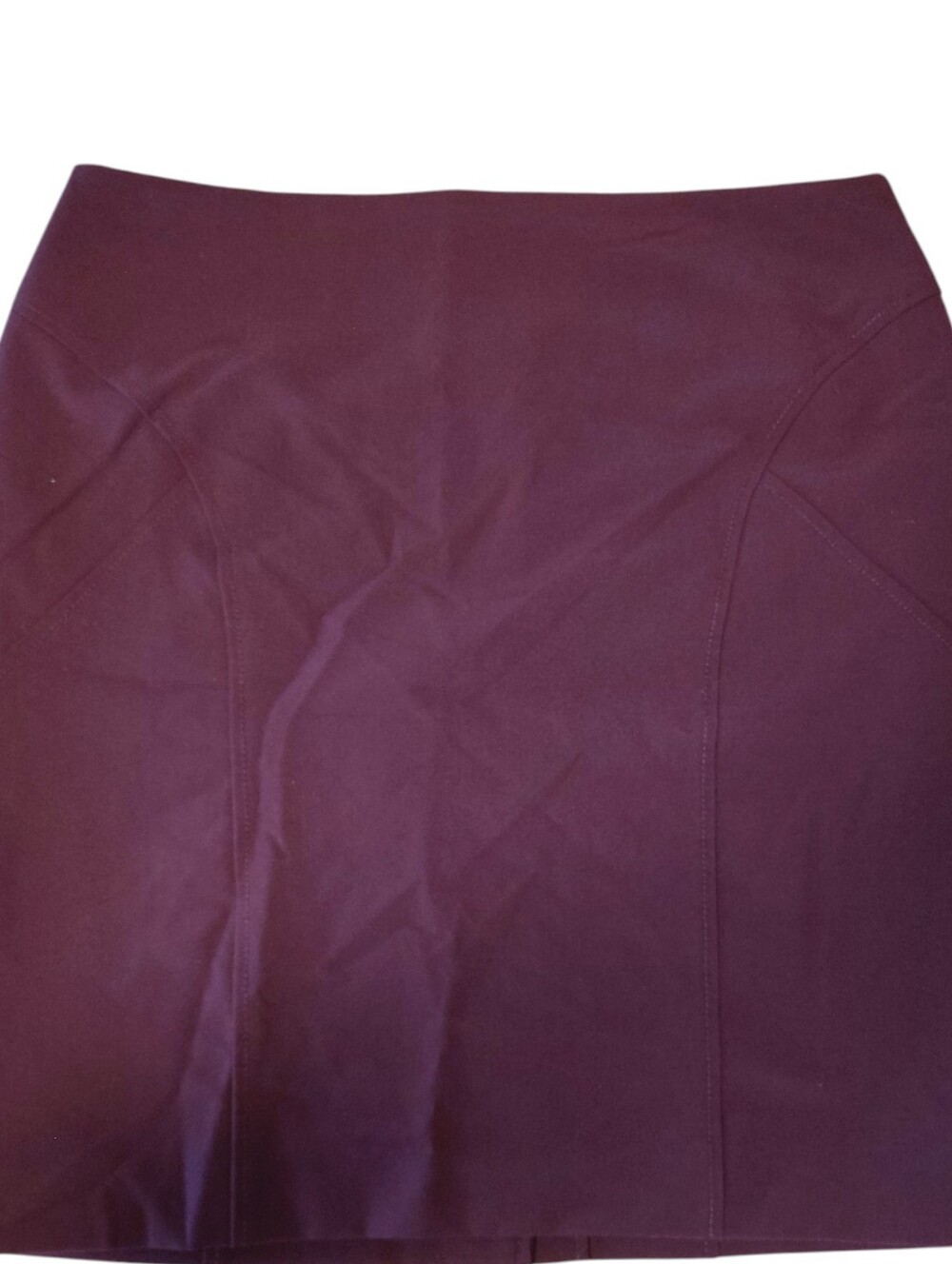 Worthington Dark Purple Straight Mini Skirt Lined SZ 12 Petite Officewear - Picture 3 of 8